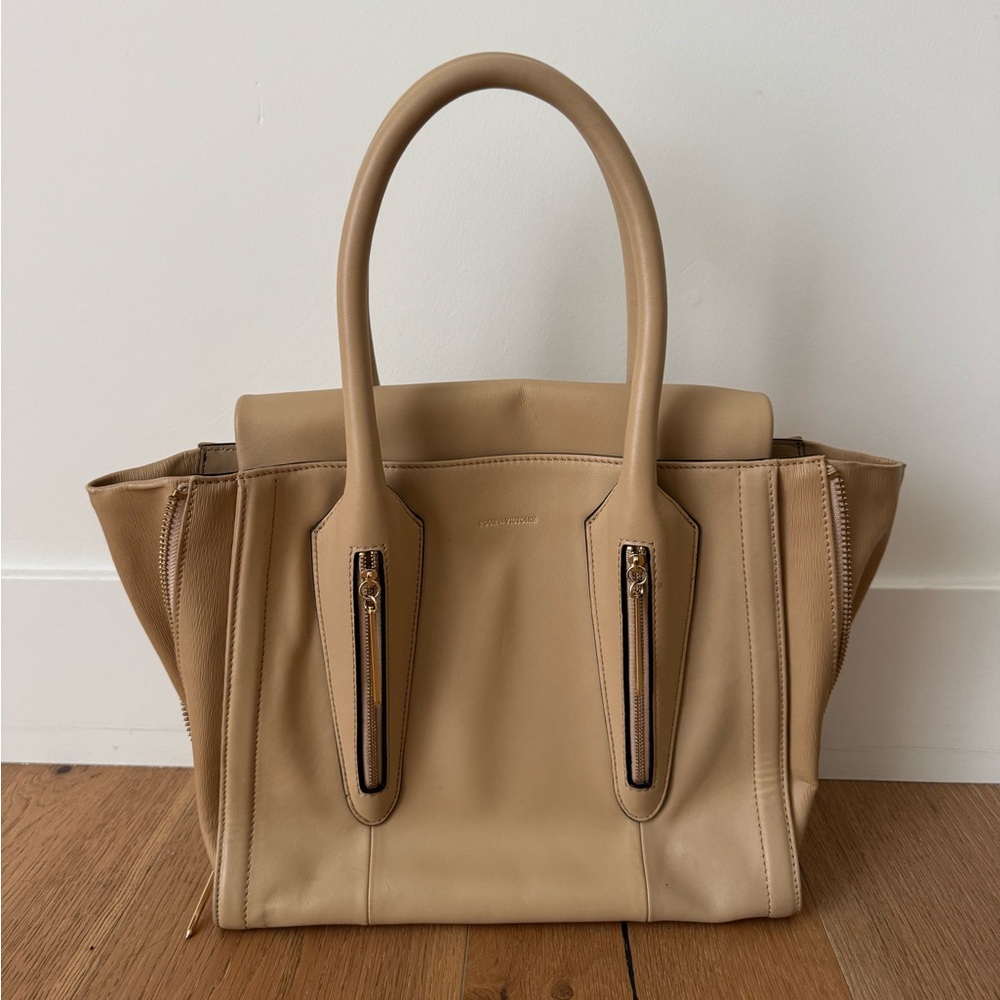 Pour La Victoire Beige Leather Tote
